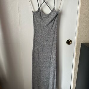 🌸 Better Be Gray Spaghetti Strap Slip Maxi Dress